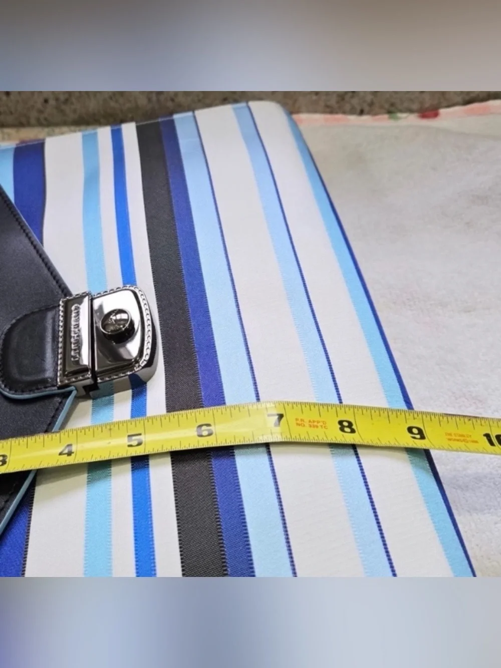 NEW - LONGCHAMP STRIPE ENVELOPE CLUTCH